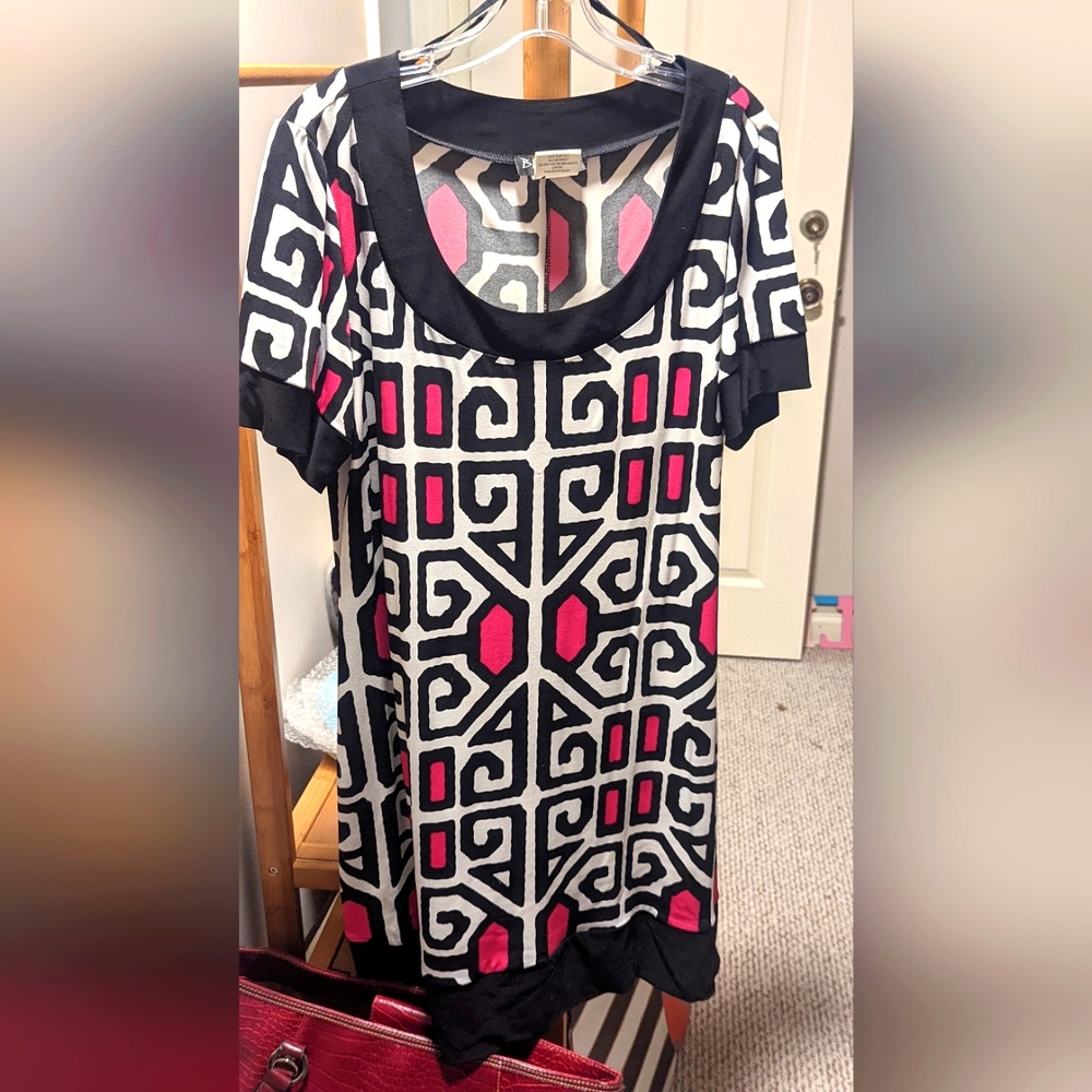 Blue Sage geometric print dress